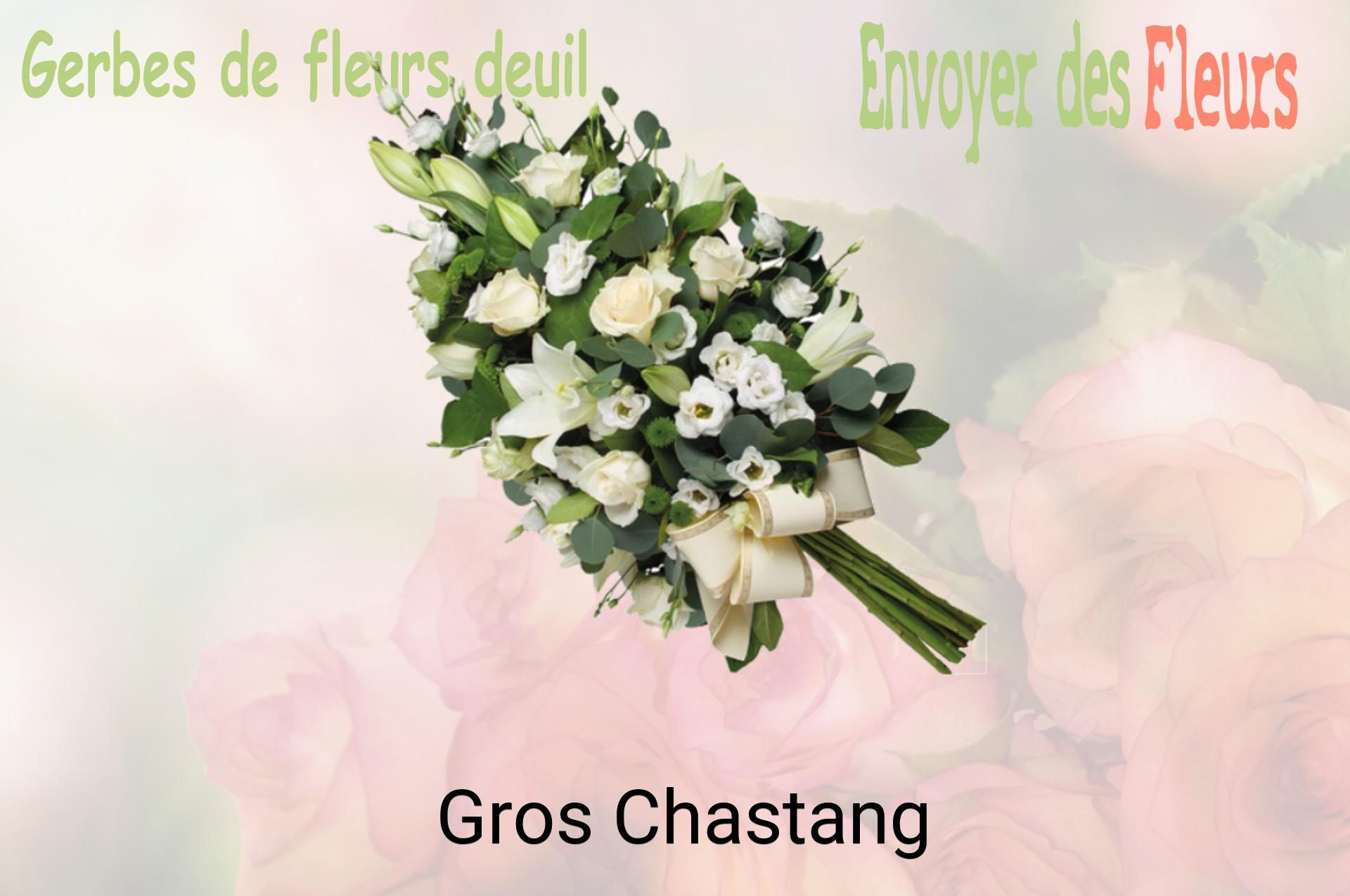 Gerbe de fleurs de deuil livrée à Gros-Chastang